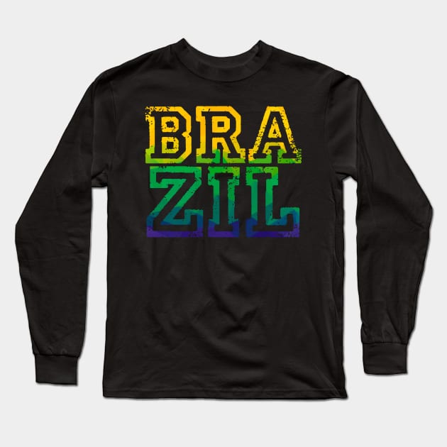 Brazil World Cup Soccer Long Sleeve T-Shirt by Issho Ni